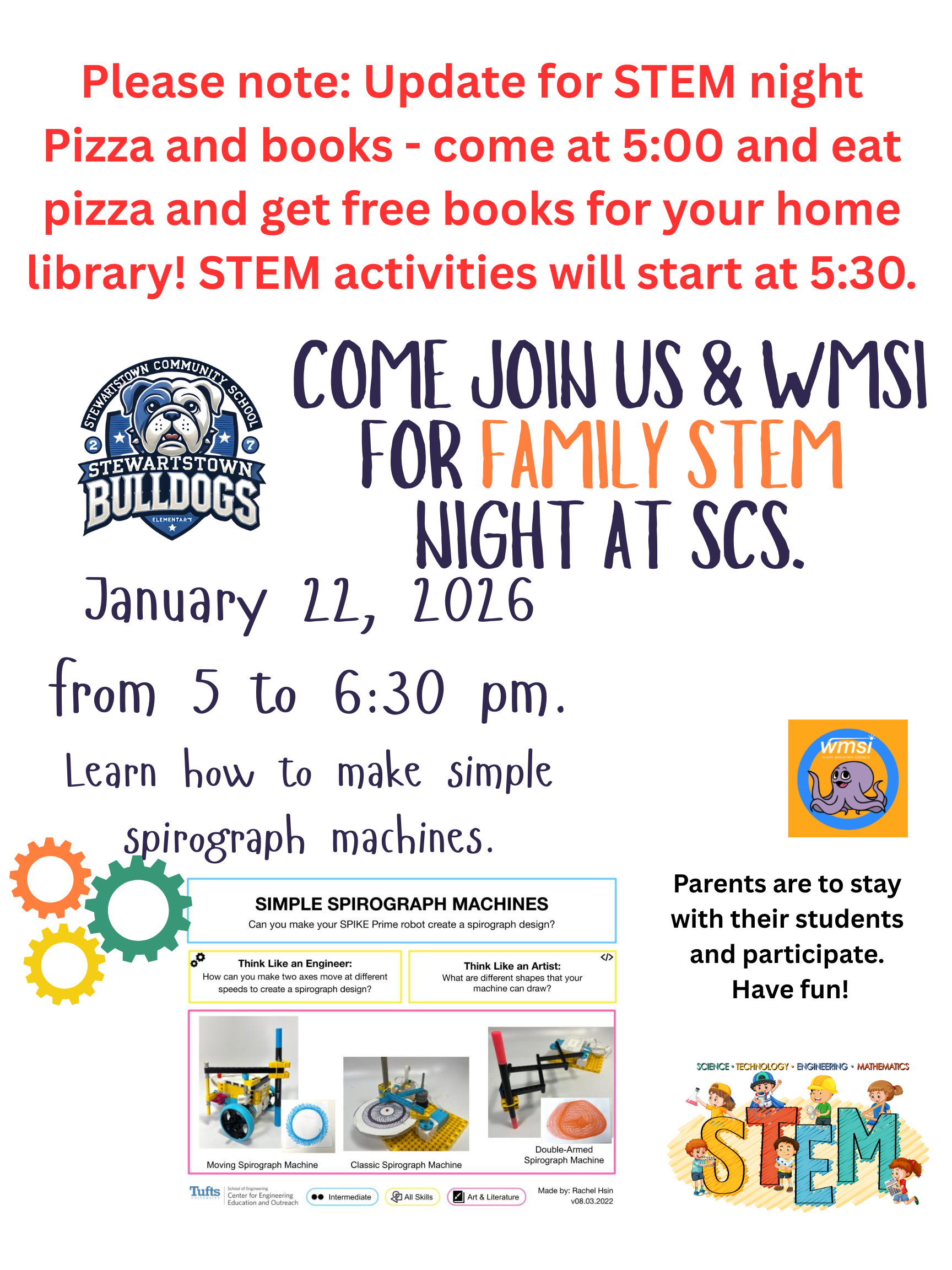 Family STEM Night w/Pizza and Book Giveaway